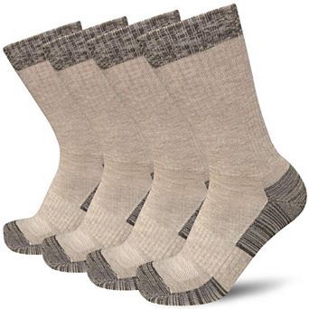 4 Pairs Men's Wicking Cushioned Crew Work Boot Socks 9-12