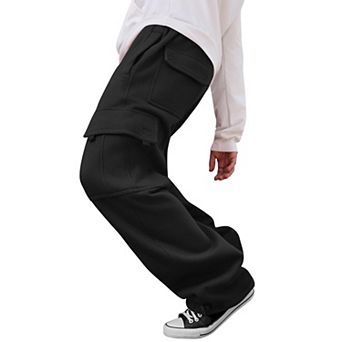 Men's Heavyweight Fleece Cargopants Lined Warm Pockets Streetwear