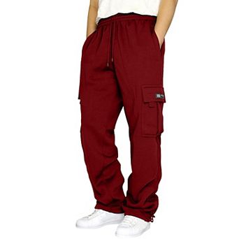 Men's Fleece Cargo Hiking Jogger Open Bottom