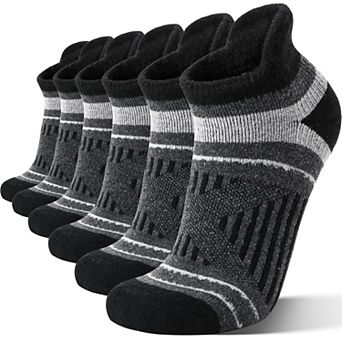 6 Pairs Merino Ankle Hiking Running Socks Thick Cushion No Show Men Women