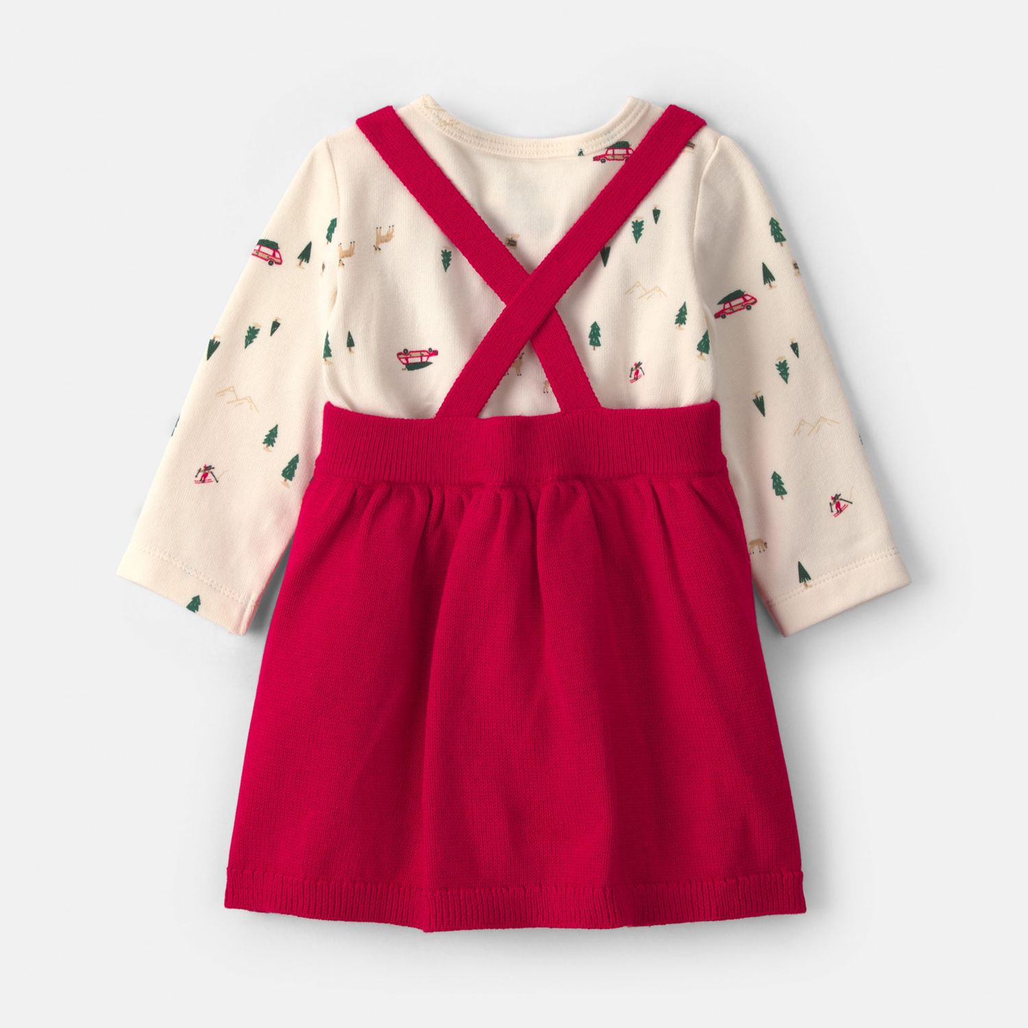 Детский комплект Carter's Christmas Tree: лонгслив, платье-свитер и колготки, 3 шт, цвет: And Tights Set — фото 2