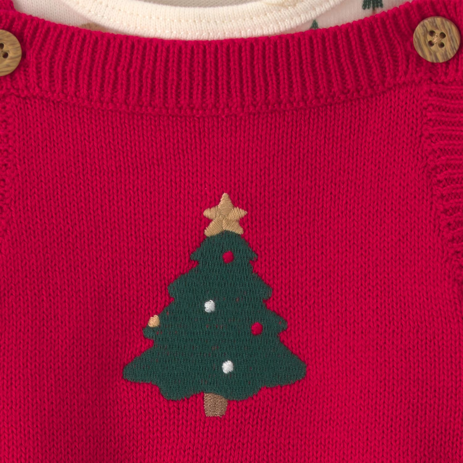 Детский комплект Carter's Christmas Tree: лонгслив, платье-свитер и колготки, 3 шт, цвет: And Tights Set — фото 4