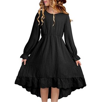 Long Sleeve High Low Dress Girls Fall Dress