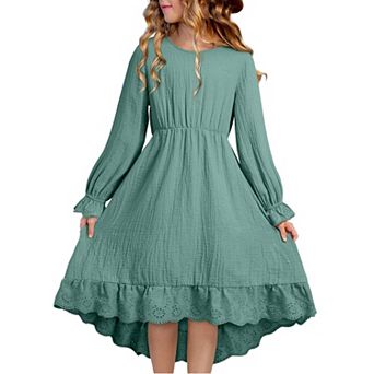 Long Sleeve High Low Dress Girls Fall Dress