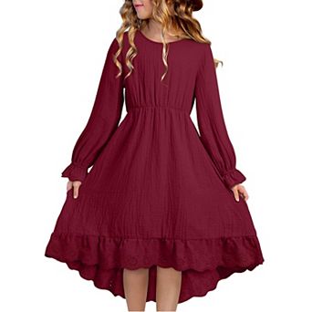 Long Sleeve High Low Dress Girls Fall Dress