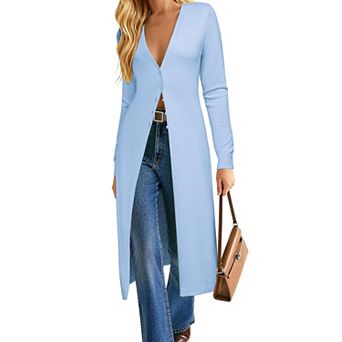 Women Long Cardigan Lightweight Knit Duster