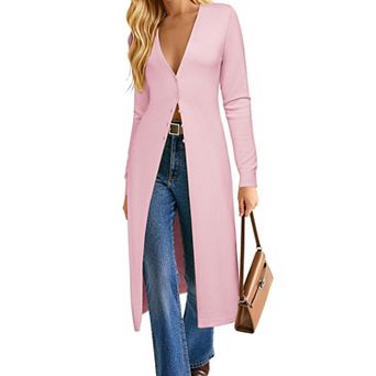 Women Long Cardigan Lightweight Knit Duster