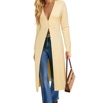 Women Long Cardigan Lightweight Knit Duster