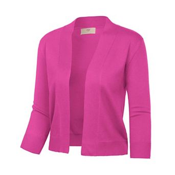 Women's 3/4 Sleeve Knit Cropped Cardigan Bolero Shrug