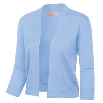 Women's 3/4 Sleeve Knit Cropped Cardigan Bolero Shrug
