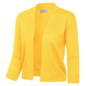 Women's 3/4 Sleeve Knit Cropped Cardigan Bolero Shrug