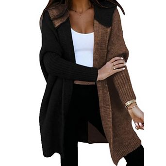 Women Hooded Knit Cardigan Fall Winter