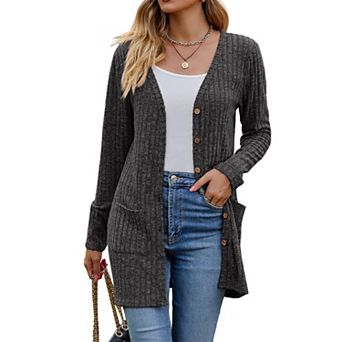 Women Spring Cardigan Lightweight Soft Knit Long Top