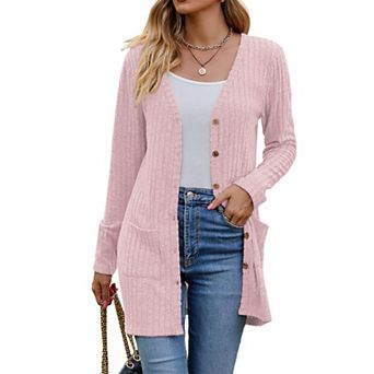 Women Spring Cardigan Lightweight Soft Knit Long Top