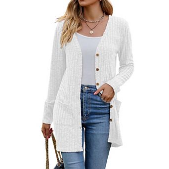 Women Spring Cardigan Lightweight Soft Knit Long Top