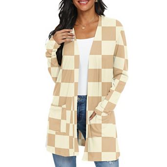 Womens Lightweight Long Cardigan Pockets