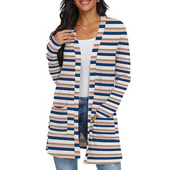 Womens Lightweight Long Cardigan Pockets
