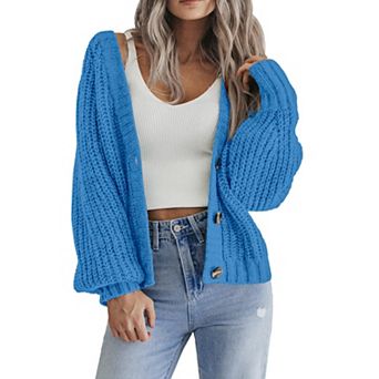 Women's Chunky Knit Cardigan Long Sleeve Fall
