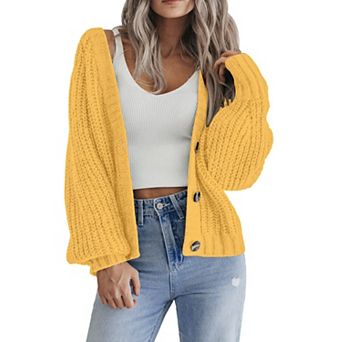 Women's Chunky Knit Cardigan Long Sleeve Fall