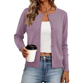 Womens Cardigan Lightweight Long Sleeve Knit