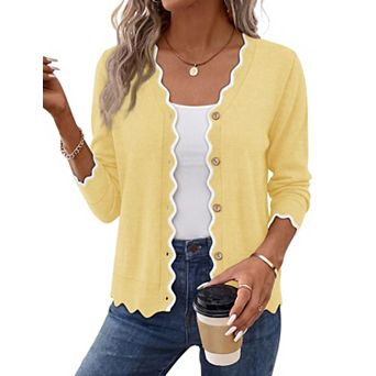 Women V Neck Knit Cardigan Long Sleeve Shrug