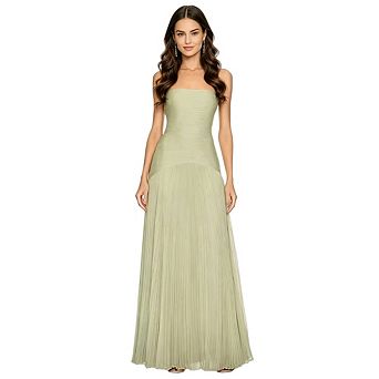 Women's Sleeveless Off Shoulder Elegant Strapless Pleated Formal Cocktail Party Maxi Dress