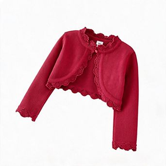 Girls' Tie-Front 100% Cotton Knit Cardigan