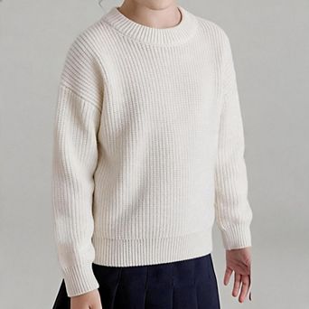 Girls' 100% Cotton Crewneck Pullover Sweater