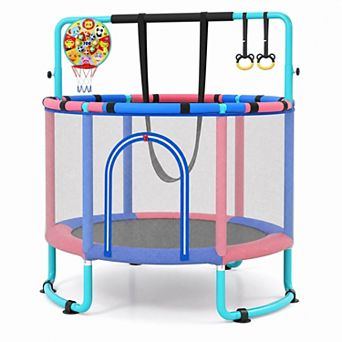 Costway 60 Inch Kids Trampoline with Enclosure 6 in 1 Toddler Trampoline Age 3+
