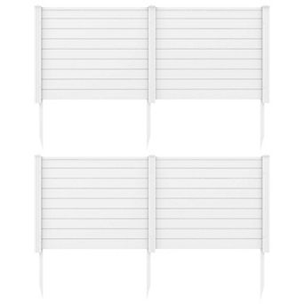 Costway 2 pc 48"L x 37.5"H Air Conditioner Fence with 3 Ground Stakes