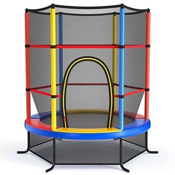 Costway 55" Kids Trampoline Bouncing Jumping Mat Recreational Trampoline with Enclosure Net