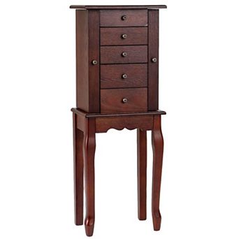 Costway Jewelry Cabinet with Mirror Armoire Storage Box Chest Standing Organizer Christmas