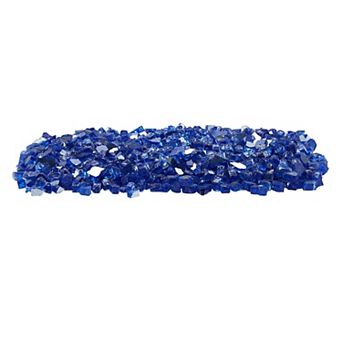 VEVOR Fire Glass, 10LBS/4.5KG High-Temperature Resistant Fireplace Rocks,1/2-In/12.7 mm,Cobalt Blue