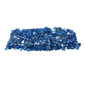 VEVOR Fire Glass, 10LBS / 4.5KG High-Temperature Resistant, 1/2-Inch / 12.7 mm, Pacific Blue