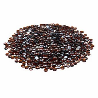 VEVOR Fire Glass, 10LBS / 4.5KG High-Temperature Resistant, 3/4-Inch / 19.05 mm, Rich Amber