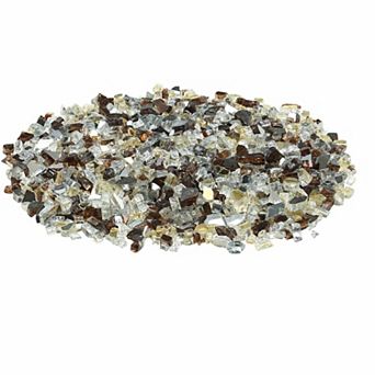 VEVOR Fire Glass, 10 LBS / 4.5 KG High-Temperature Resistant, 1/2-In/12.7 mm, Copper + Clear + Gold