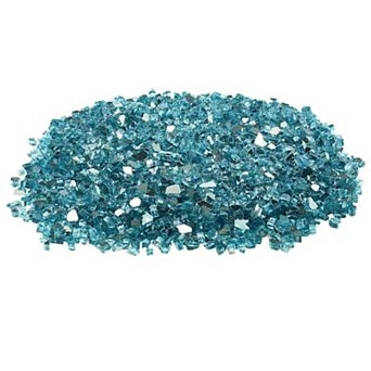 VEVOR Fire Glass, 20 LBS/9 KG High-Temperature Resistant Fireplace Rocks, 1/2-In/12.7 mm, Aqua Blue