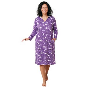 Dreams & Co. Plus Size Relaxed Hooded Lounger