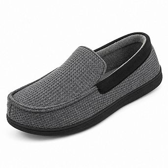 Men's Knit Moccasin Slippers