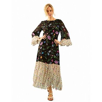 Rose & Nancy Women's Flora Print Tiered Maxi Dress