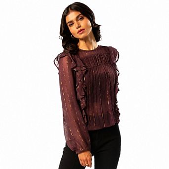 Rose & Nancy Women's Eva Chiffon Ruffle Blouse