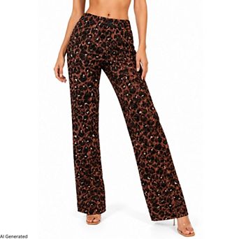Rose & Nancy Women's Indira Chocolate Animal Print Trouser