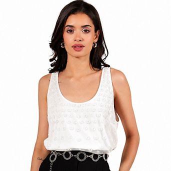 Rose & Nancy Women's Selene Ivory and Pearl Hand Beaded Vest