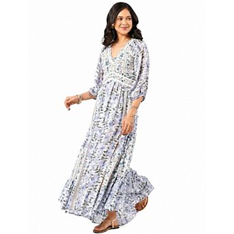 Rose & Nancy Women's Farrah Mix Print Maxi Dress
