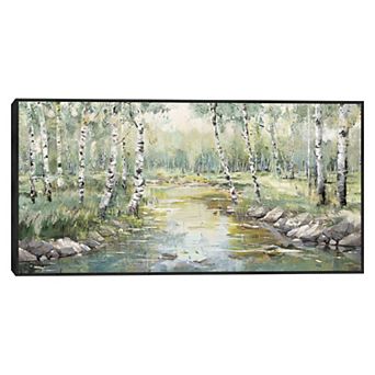 Masterpiece Meandering Stream Framed Canvas Wall Art