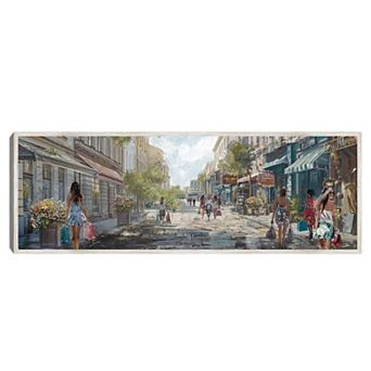 Masterpiece Summer Spree Street Scene Framed Canvas Wall Art