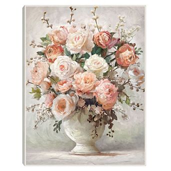 Masterpiece Still Life in Blush Floral Framed Canvas Wall Art