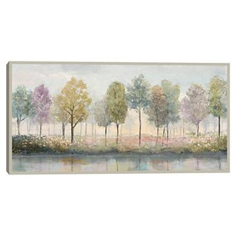 Masterpiece Summertime Treescape Framed Canvas Wall Art