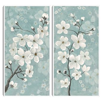 Masterpiece 2 pc Dogwood Bloom I & II Framed Canvas Wall Art Set