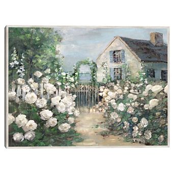 Masterpiece Cottage at the Coast Framed Canvas Wall Art